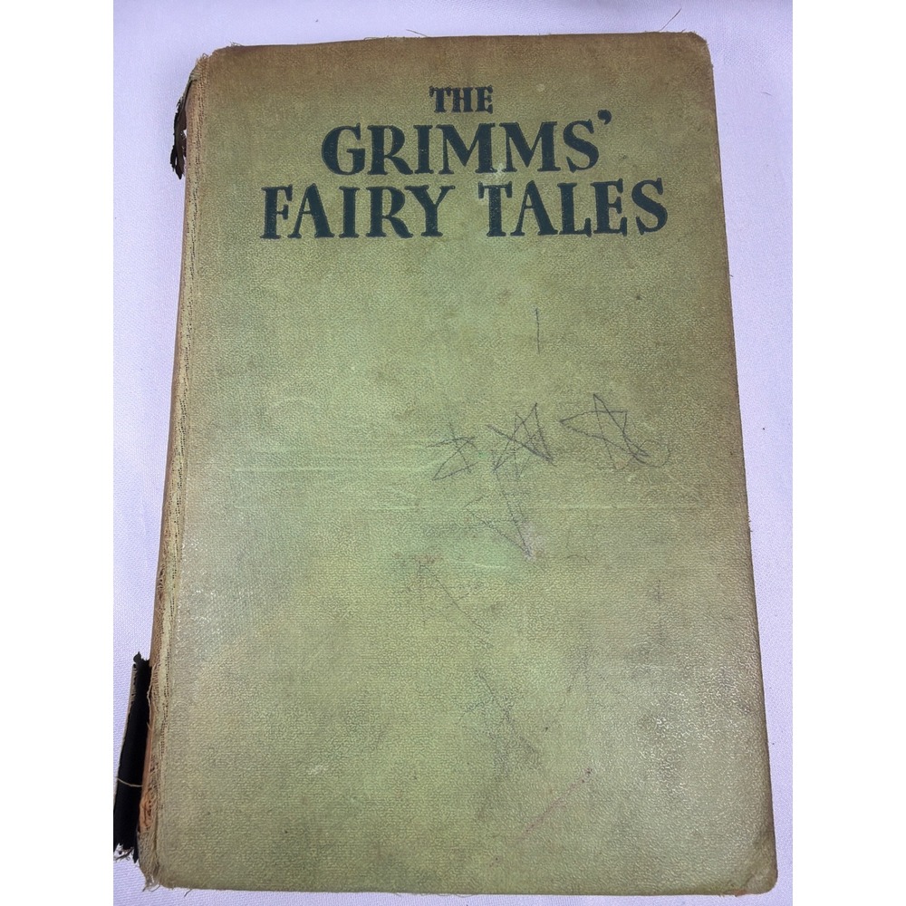 Grosset & Dunlap The Grimms Fairy Tales HardcoverBook 1938 Green Vintage Classic